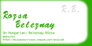 rozsa beleznay business card